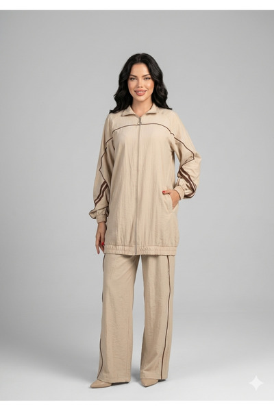 Ryzi Moda Women's Stylish Sports Tracksuit Set with Zipper