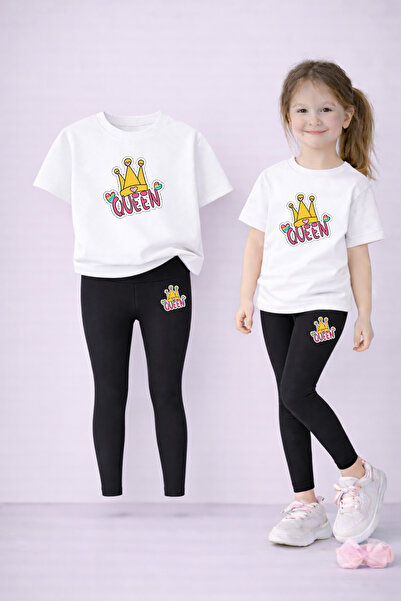 VODEXA Set de tricou și jambiere pentru fete, 100% bumbac, elastic, confortab...