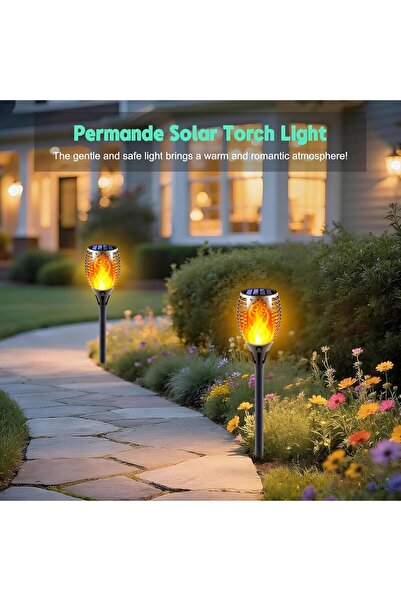 Generic Permande Solar Torch Lights with Flickering Flame