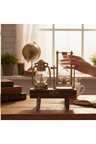 hediyesahibi Kişiye Özel Dekoratif Gaz Lambası Kum Saati