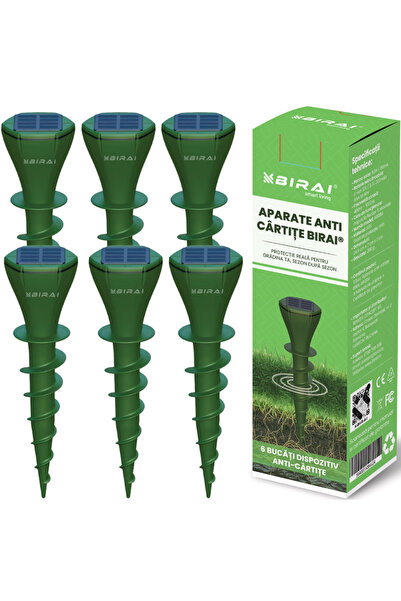 BIRAI AR08M Ηλιακό Απωθητικό Τυφλοπόντικων Σετ 6, Υπερηχητικό, Αδιάβροχο IP65...