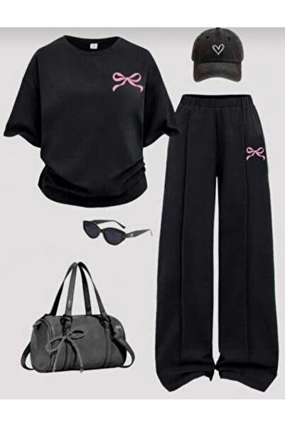 Kids Καλοκαιρινό σετ δύο τεμαχίων για κορίτσια, με ροζ κορδέλα και στάμπα, βα...