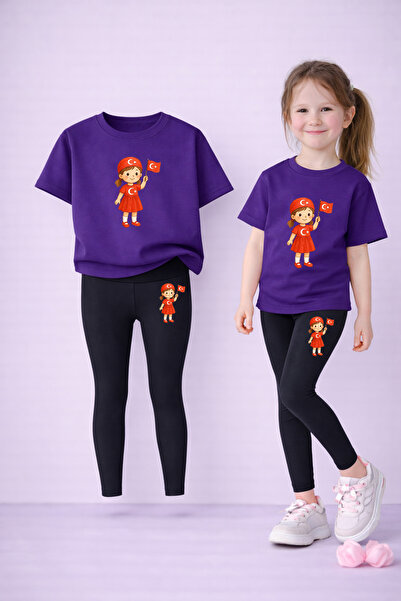 LORVEX Set de tricou și jambiere pentru fete, 100% bumbac, elastic, confortab...
