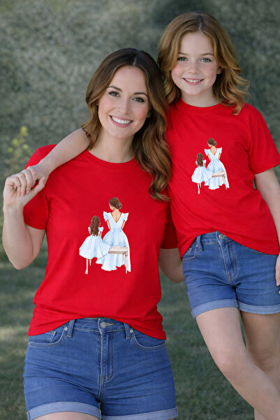 LORVEX T-Shirt Mother Daughter Combination Oversize – Mother & Child Twin T-S...