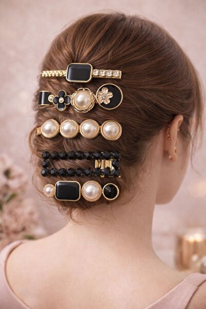 Accessories Hei Royal Σετ Μαύρη & Χρυσή Πόρπη