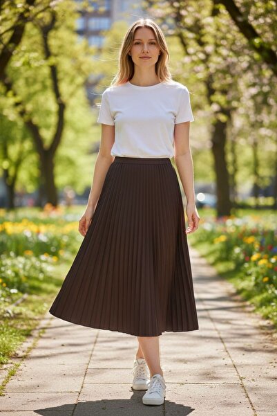 GÖMLEK GALERİSİ Women's Flat Elastic Waist 100% Cotton Standard Size Pleated ...