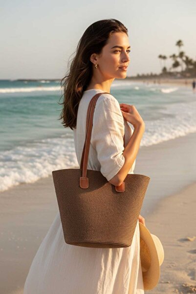 Aware Time Women's Straw Beach Shoulder Bag