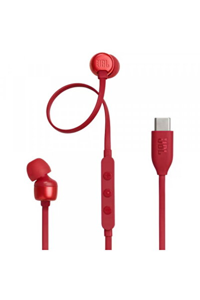 JBL Casti In-Ear cu fir Tune 310C, Pure Bass, Hi-Res, USB-C, Rosu