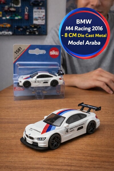 TOYFEST Siku BMW M4 Racing 2016 Metal Oyuncak Araba Koleksiyon Model Beyaz Ya...