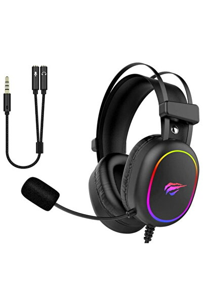 Havit Casti de gaming H2016D RGB, cu microfon HD si sunet surround stereo, Negru
