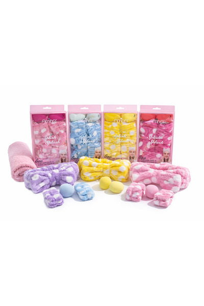 Floraglow Spa Saç Bandı & Bileklik Seti – Peluş Makyaj Bandı + Bilek Havlu Se...