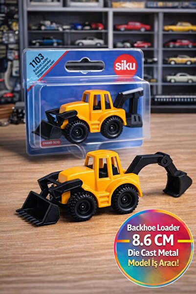 TOYFEST Siku 1103 Ekskavatörlü Yükleyici İş Makinesi Oyuncak Kepçe Loder Hare...