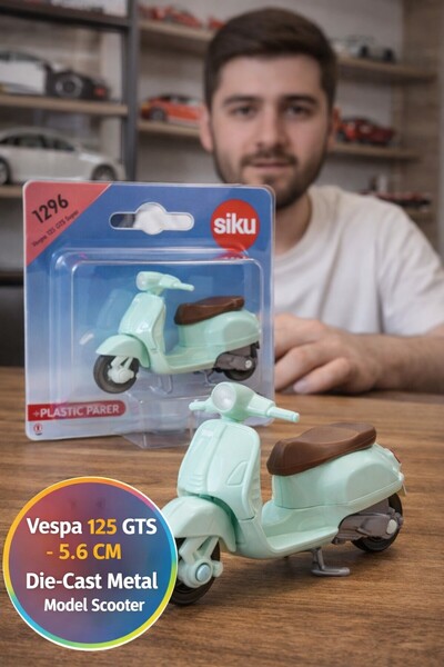 TOYFEST Siku Vespa 125 GTS Mint Yeşili Metal Model Scooter Motorsiklet Minyat...