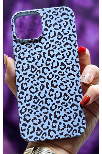 Magic Ring iPhone 13/14 Compatible Leopard Pattern Velvet Inside Baby Blue Si...