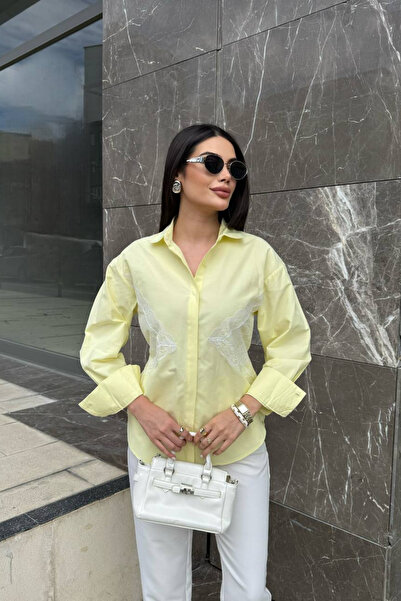 oshebu Πουκάμισο με δαντέλα στην πλάτη και λεπτομέρειες