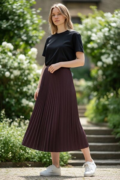 GÖMLEK GALERİSİ Women's Flat Elastic Waist 100% Cotton Standard Size Pleated ...