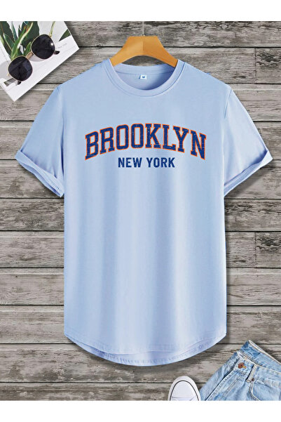 SUNFREE Μπλουζάκι με στάμπα BROOKLYN, κανονική εφαρμογή, unisex, με οβάλ στρί...