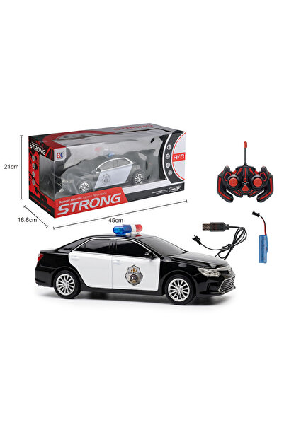 iTajir لعبة سيارة شرطة- ريموت كنترول عملاقة (45 سم) - قابلة للشحن مع أضواء تف...