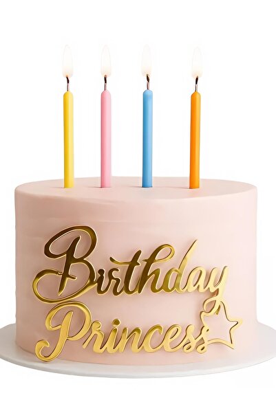 telaşe memuru Birthday Princess Gold Pasta Yazısı - Pleksi Pasta Süsü- Pasta ...