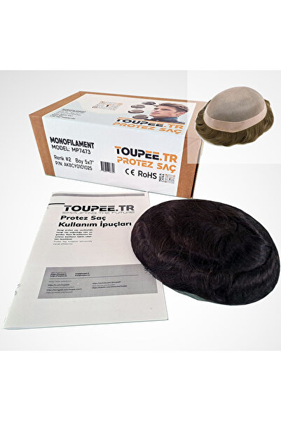 TOUPEE .tr MP7473 Monofilament Erkekler İçin Protez Saç, %130 Yoğunluklu Remy...