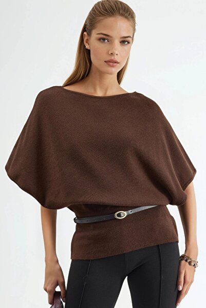 Hiccup QU STYLE round neck sweater with belt