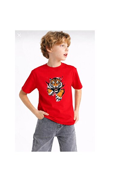 playwear Παιδικό unisex μπλουζάκι Hırçın Kaplan με στάμπα, 100% βαμβάκι, με κ...