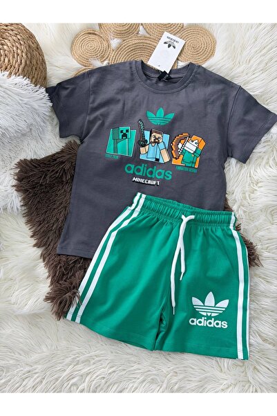 Karaniko Kids Момчешки комплект от щамповани къси панталони и горнище