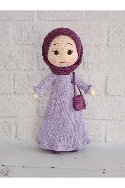 OYUNCAKPARK Lila Elbiseli Ravza Bebek Amigurumi Organik Oyuncak
