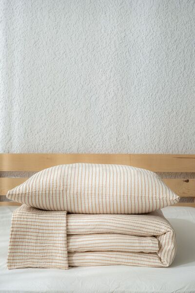 Comfort Craft طقم غطاء لحاف من الموسلين القطني 100% - مقاس مزدوج للفصول الأربعة