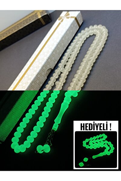 hobihanem 9*7mm Karanlıkta Parlayan Fosforlu 99Luk Kedigözü Zikir Namaz Tesbi...