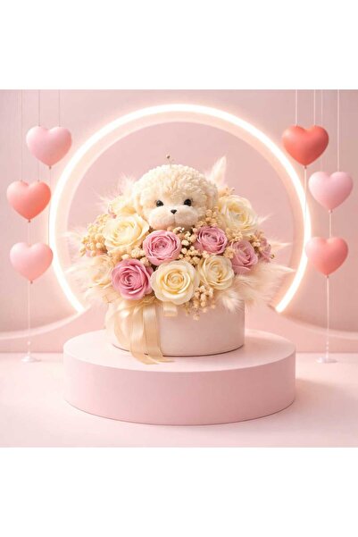 victiny Floral arrangement made of scented wax flowers and natural dried flowers