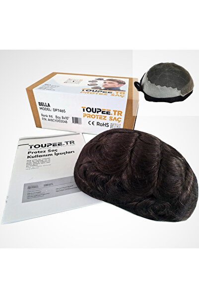 TOUPEE .tr DP7465 Bella Erkekler İçin Protez Saç, %100 Yoğunluklu Remy İnsan ...