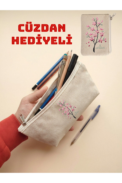 JANJAN Canvas Pen Holder, Multi-Purpose Organizer, Pencil Case, Makeup Bag, C...