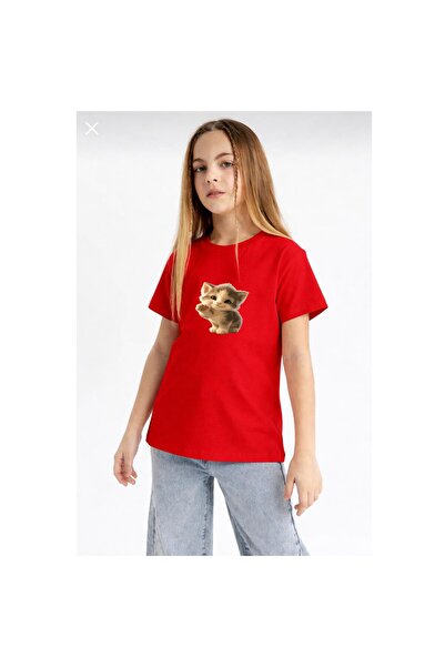 playwear Παιδικό unisex μπλουζάκι με στάμπα Little Cat, 100% βαμβάκι, με λαιμ...