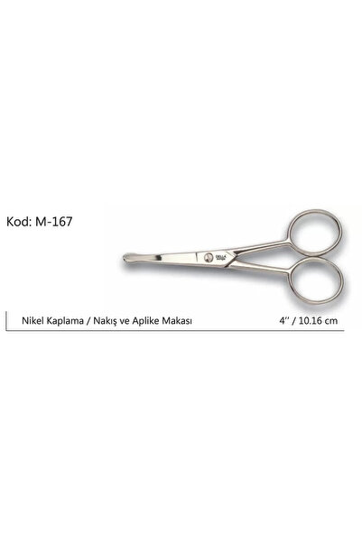 TeknoKapsül مقص أوروبا للزينة والتطريز مع طرف حاد منحني رقم: 4 10.16 سم