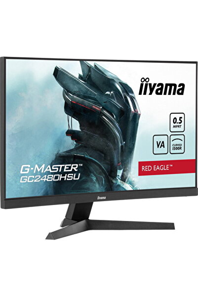 IIYAMA Monitor LED Gaming Red Eagle G-MASTER GC2480HSU-B1, Curbat , 61 cm, 24...