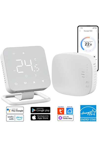 BIRAI Termostat inteligent wireless MirrorTherm, Control prin aplicație WiFi,...