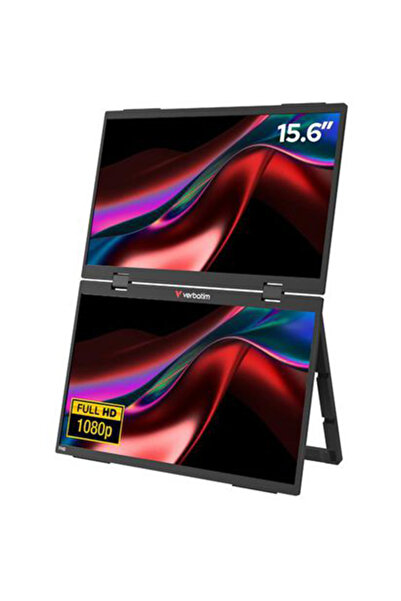 Verbatim Essentials 15.6 Portable Dual Monitor, FHD Dual, Full HD Screens, 19...