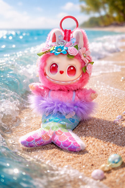 Fayola ΦΑΓΙΟΛΑ ™   Ροζ Λούτρινη Γοργόνα – Μπρελόκ Φαντασίας με Φλοράλ Σχέδιο,...