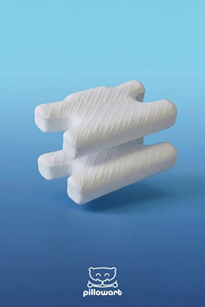 PİLLOWART وسادة فيسكو للتجميل، دعم لتقويم العظام، مضادة للتجاعيد، 40x60 سم، أبيض