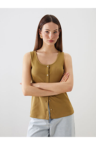 LC Waikiki Rmz Gi̇yi̇m Farkiyla U Roba Collar Textured Blouse