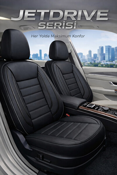 TROBUS مجموعة كاملة من أغطية مقاعد السيارات السوداء من سلسلة Jetdrive المتواف...