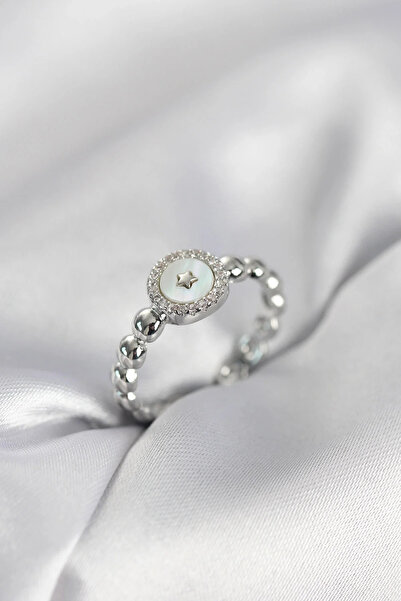 Marsilyan Nvdn- İetaks ™   Silver Color Pearlescent Star Model Zircon Stone W...