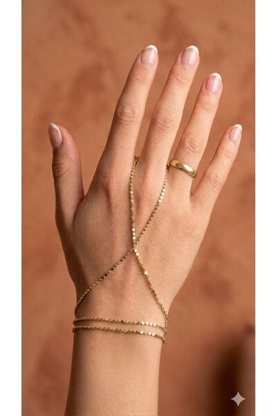 CESS JEWELRY Gold Yassı Ezme Zincir Şahmeran