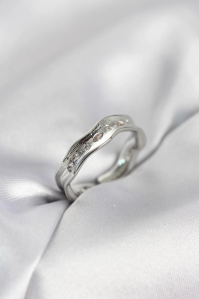 Marsilyan Nvdn- İetaks ™   Silver Color Water Drop Model Zircon Stone Women's...