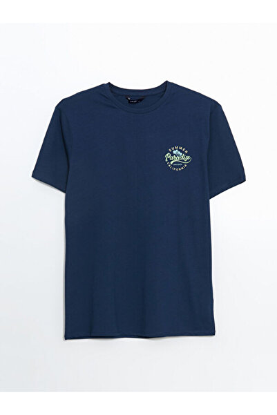 LC Waikiki RMZ GİYİM FARKIYA تي شيرت رجالي من القطن الممشط مطبوع عليه ياقة روبا