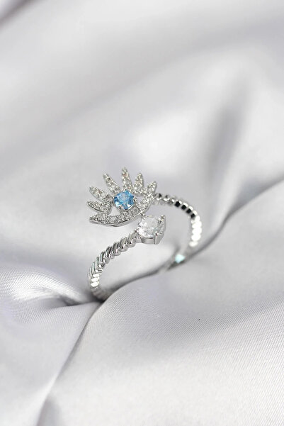 Marsilyan Nvdn- İetaks ™   Silver Color Eye Model Zircon Stone Women's Ring I...
