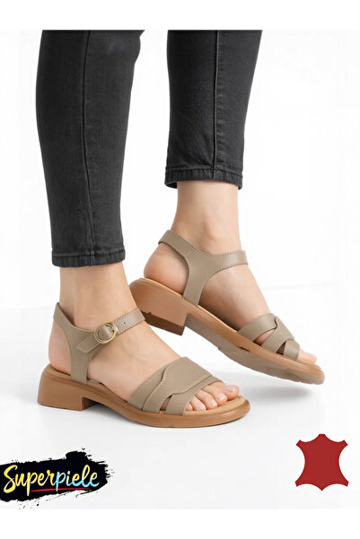 ANGEL BLUE Women's sandals, genuine leather, buckle closure