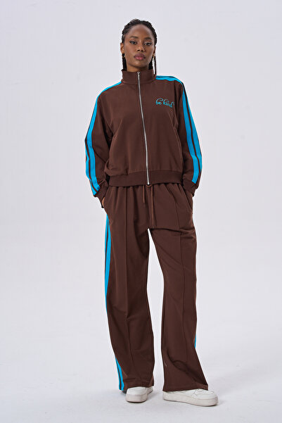 HANIQA Retro Striped Tracksuit Set