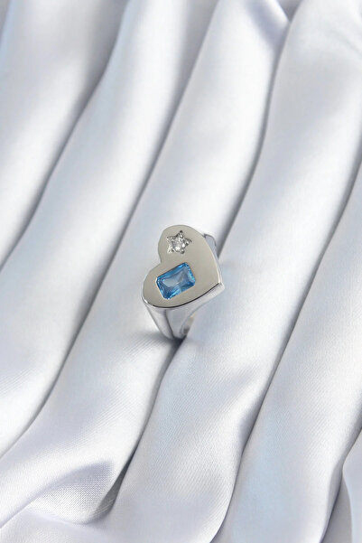 Marsilyan Nvdn- İetaks ™   Brass Silver Color Heart Model Star Zircon Stone D...
